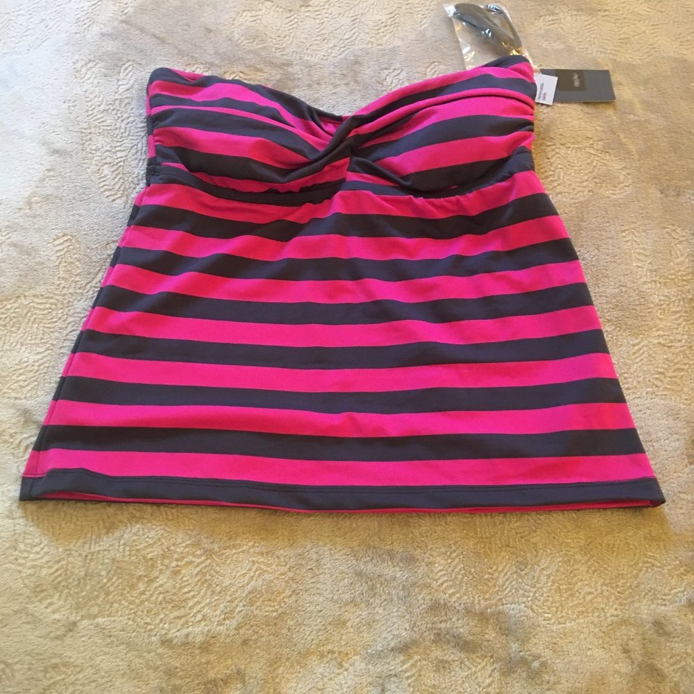 NWT Mossimo pink and slate tankini top Size S